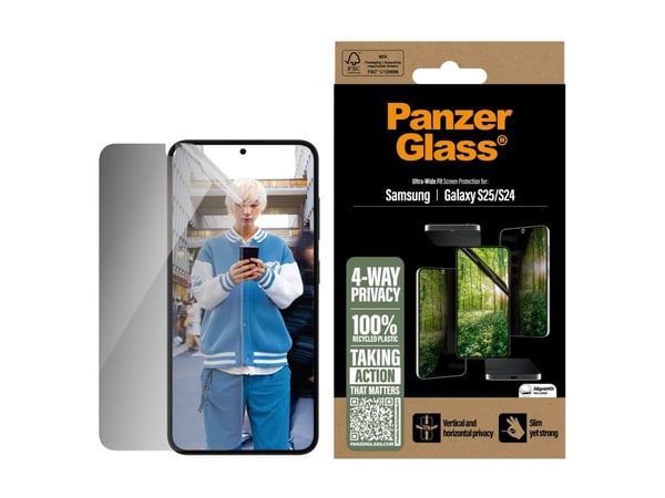PanzerGlass ® ECO MATRIX 4-way Privacy Screen Protector Samsung Galaxy S25 | S24 | Ultra-Wide Fit, Samsung, Samsung - Galaxy S25, Samsung - Galaxy ...