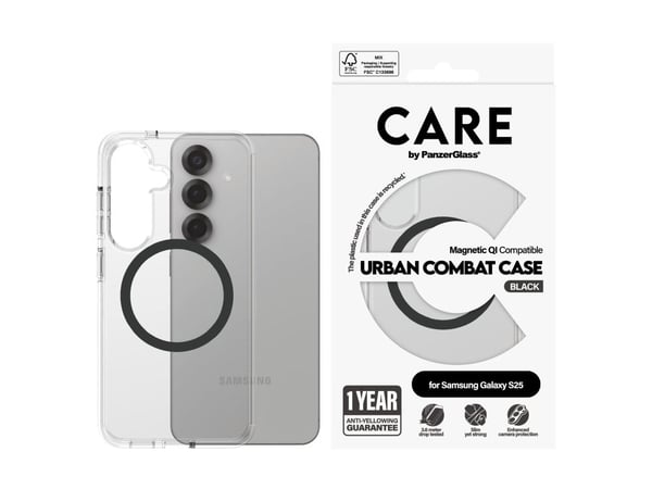 CARE by PanzerGlass Urban Combat - Matkapuhelimen takakuori - polykarbonaatti, termoplastinen polyuretaani (TPU) - Samsung Galaxy S25:lle