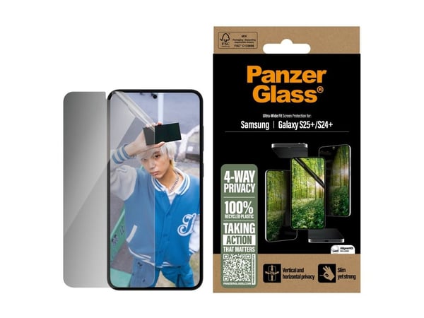 PanzerGlass ® ECO MATRIX 4-way Privacy Screen Protector Samsung Galaxy S25+ | S24+ | Ultra-Wide Fit, Samsung, Samsung - Galaxy S25+, Samsung - Gala...