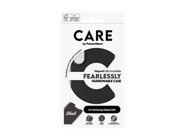CARE by PanzerGlass - Bakdeksel til mobiltelefon - 100 % resirkulert polykarbonat - svart