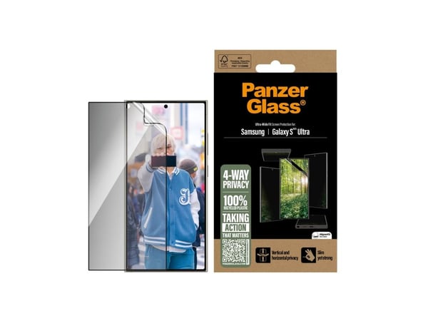 PanzerGlass ® ECO MATRIX 4-way Privacy Screen Protector Samsung Galaxy S25 Ultra | Ultra-wide Fit, Samsung, Samsung - Galaxy S25 Ultra, Asennus kui...