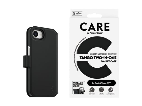 CARE by PanzerGlass Tango - Lommebok for mobiltelefon - to-i-én - polykarbonat, polyuretan - for Apple iPhone 16e