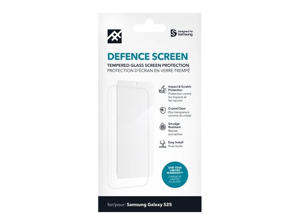 iFrogz Defence - Skjermbeskyttelse for mobiltelefon - glass - krystallklar - for Samsung Galaxy S25