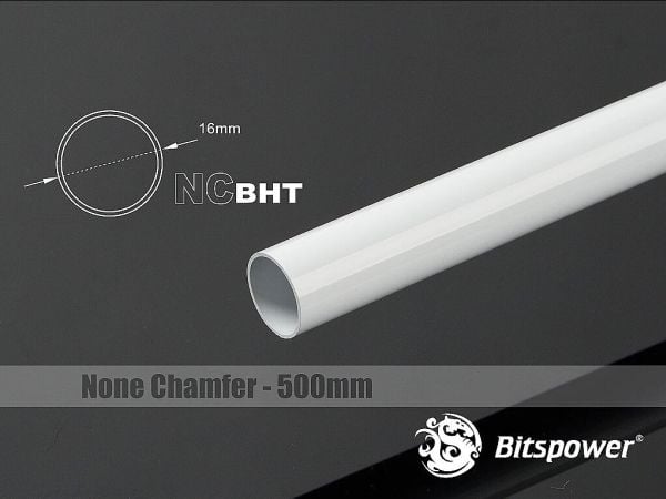 BitsPower Bitspower Bitspower No viistetty messinkinen massiiviputki 16 mm AD, 500 mm - valkoinen