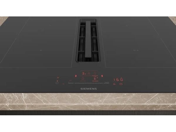 Siemens iQ500 ED711HQ26E - Induksjonskomfyrtopp - 4 plater - Nisje - bredde: 56 cm - dybde: 49 cm - Klasse B - uten ramme - svart med fallvindeksos...