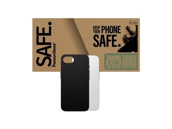 SAFE. by PanzerGlass - Bagsidecover til mobiltelefon - termoplastisk polyuretan (TPU) - sort - for Apple iPhone 16e