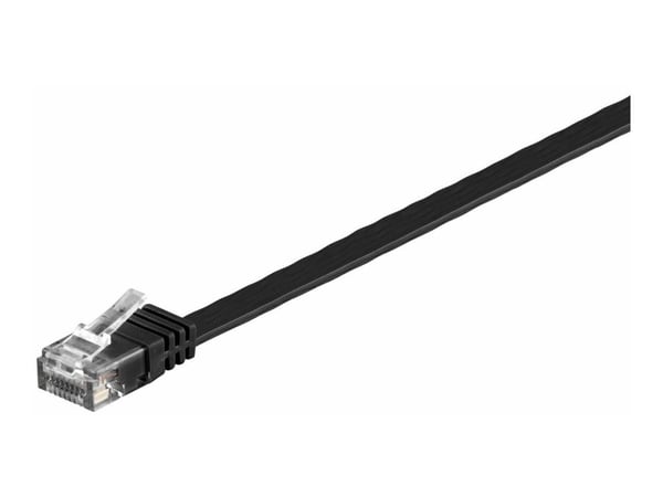 MicroConnect UltraFlat - Nettverkskabel - RJ-45 (hann) til RJ-45 (hann) - 1 m - UTP - CAT 6 - med støvel, flat - svart