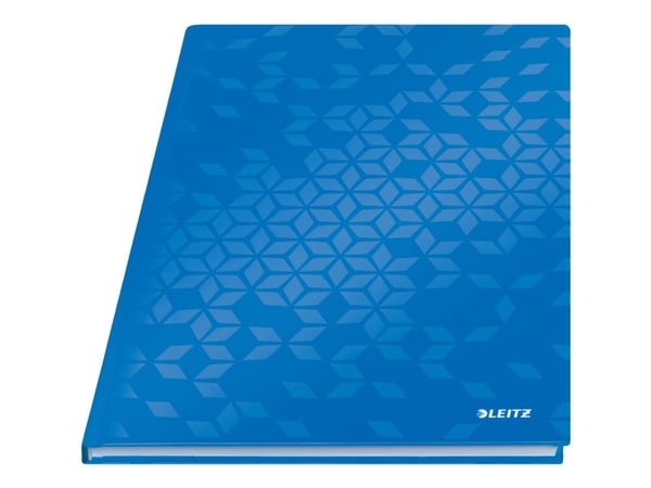 LEITZ Notebook WOW, DIN A4, rutete, blå metallic 80 ark, 90 g/kvm, trefri, hardt omslag laget av blank, - 1 stk (4626-10-36)