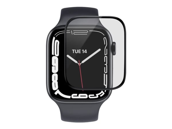 eSTUFF Titan Shield - Skjermbeskyttelse for smart armbåndsur - flexible, hybrid - glass - rammefarge svart - for Apple Watch (40 mm)