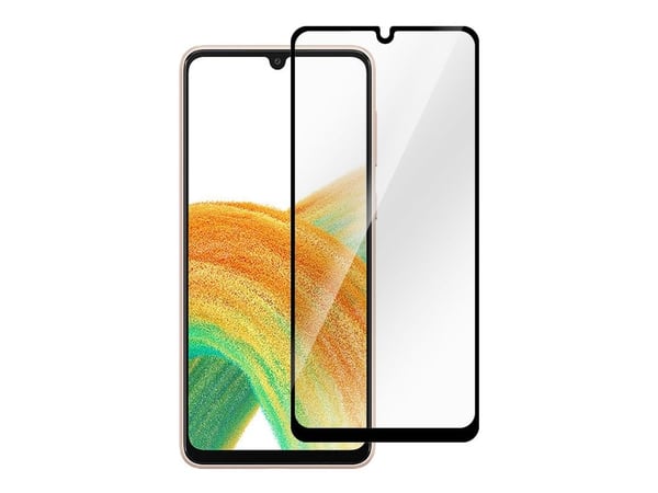 eSTUFF Titan Shield - Skjermbeskyttelse for mobiltelefon - full deksel - glass - rammefarge svart - for Samsung Galaxy A33 5G