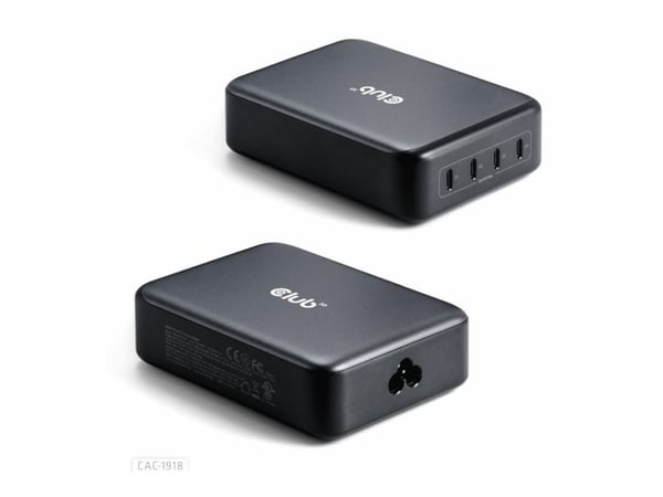 Club 3D - Strømadapter - GaN-teknologi - 240 watt - PD 3.1/PPS - 4 utgangskontakter (USB-C)