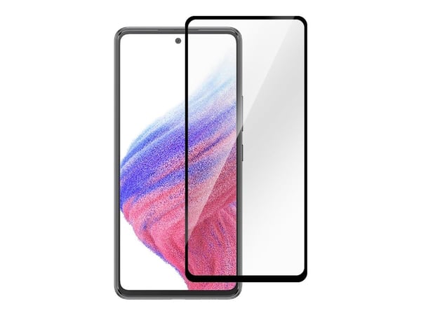eSTUFF Titan Shield - Skjermbeskyttelse for mobiltelefon - full deksel - glass - rammefarge svart - for Samsung Galaxy A53 5G