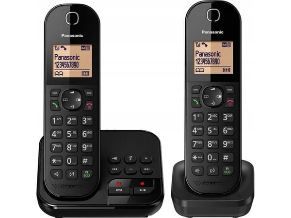 Panasonic KX-TGC422GB trådløs DECT-telefon med telefonsvarer, Duo, svart