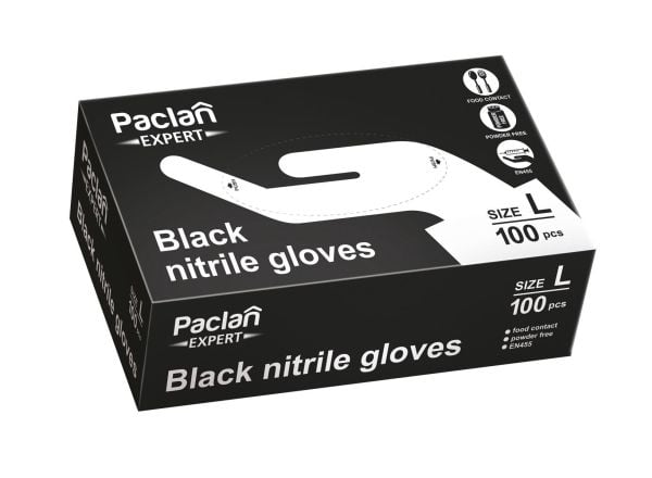 Paclan Paclan Expert sort nitriilikäsineet koko L 100 kpl.