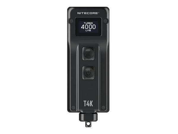 Nitecore T4K, Nøkkelringslommelykt, Sort, Knapper, 1 m, IP54, LED