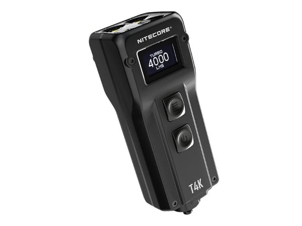 Nitecore T4K, Nøkkelringslommelykt, Sort, Knapper, 1 m, IP54, LED