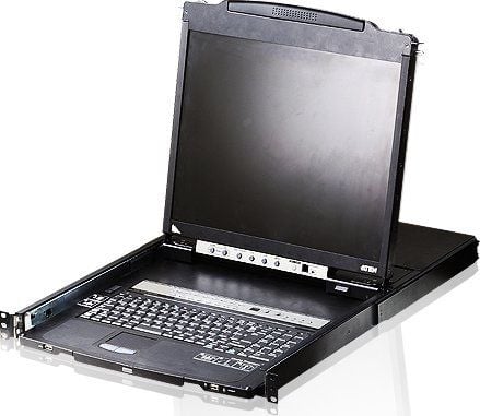 ATEN Slideaway CL5816N - KVM-konsol med omkopplare för tangentbord/video/mus - 16 portar - PS/2, USB - 19" - kan monteras i rack - 1280 x 1024 @ 75...