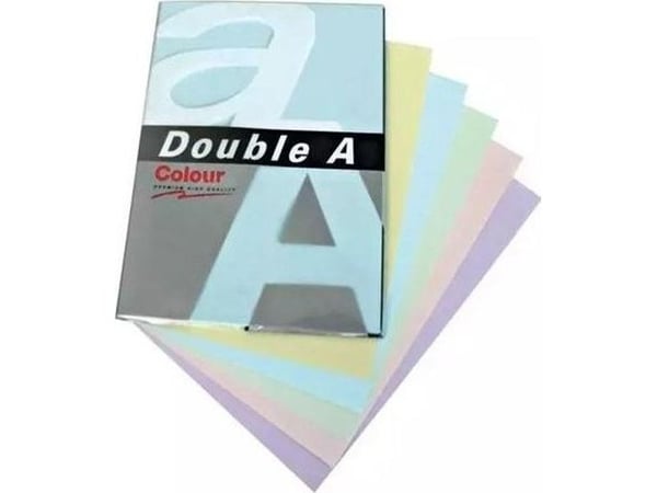 Farget papir Double A, 80 g, A4, 100 ark, Rainbow 3, 5 farger