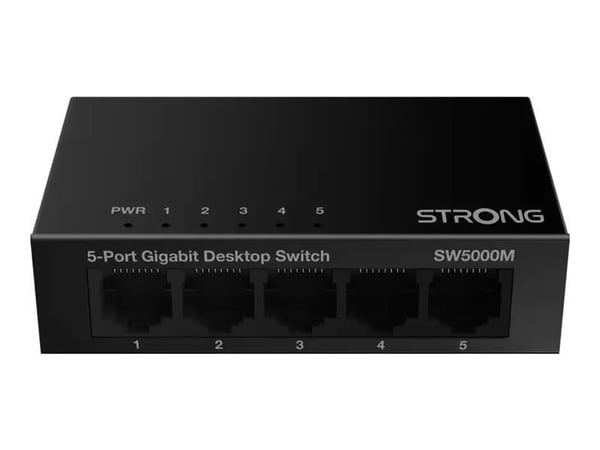 Strong SW5000M - Switch - Gigabit, metal - ikke-styrt - 5 x 10/100/1000 - stasjonær