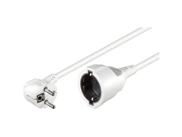 MicroConnect - Förlängningskabel för ström - 3 m - vänstervinklad kontakt