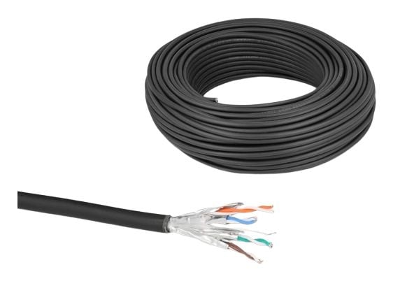 Delock nettverkskabelrull Cat.6A U/FTP 500 MHz Slank fleksibel halogenfri 50 m svart