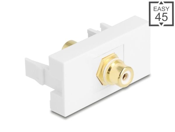 Delock - Easy 45 - trykklåsmodul - gold plated - RCA - 1 gang - hvit