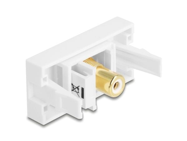 Delock - Easy 45 - trykklåsmodul - gold plated - RCA - 1 gang - hvit