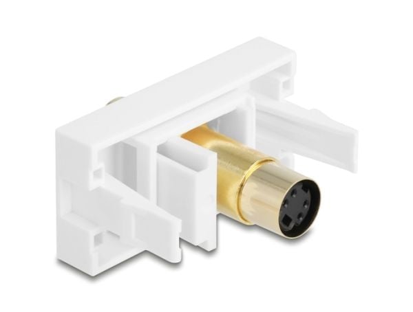Delock - Easy 45 - trykklåsmodul - gold plated - 4-pin Mini-DIN ( female ) - 1 gang - hvit
