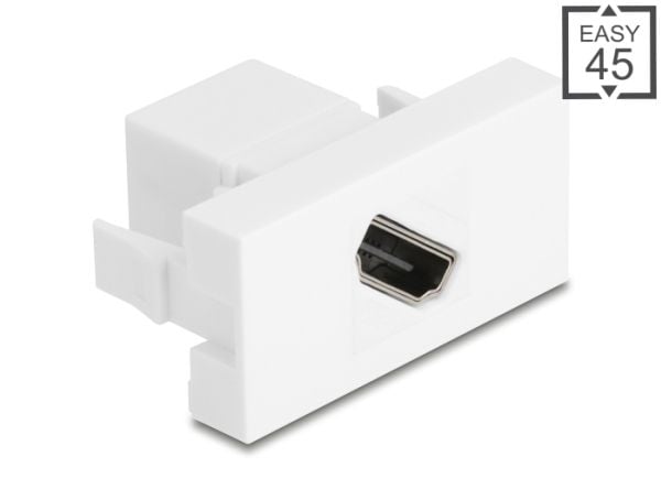 Delock - Easy 45 - trykklåsmodul - diagonal, 8K 60Hz - HDMI - 1 gang - hvit