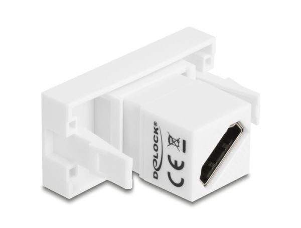 Delock - Easy 45 - trykklåsmodul - diagonal, 8K 60Hz - HDMI - 1 gang - hvit
