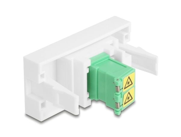 Delock Easy 45 -moduuli LC Duplex naaras LC Duplex naaras LC Duplex -liitäntään lasersuojalla sisällä vihreä / valkoinen