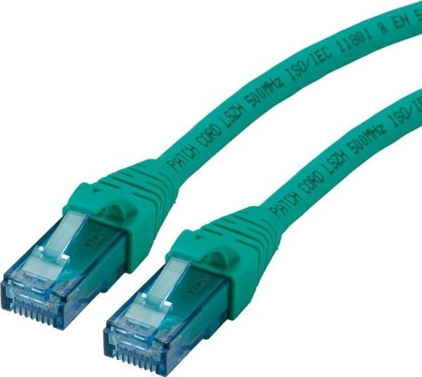 Roline ROLINE - Patch- Cable - RJ- 45 (M) to RJ- 45 (M) - 15 m - UTP - CAT 6a - halogen free, shaped, stranded - green (21.15.2738)