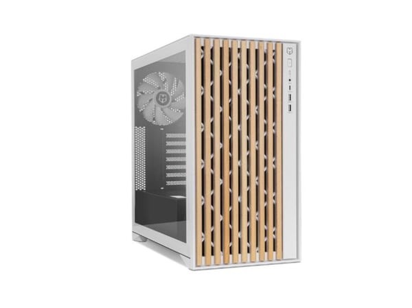 NOX Hummer NXHUMMERELEMENT, Tower, PC, Vit, Trä, ATX, ITX, Micro-ITX, Akrylnitrilbutadienstyren (ABS), Stål, Härdat glas, Trä, 18,1 cm