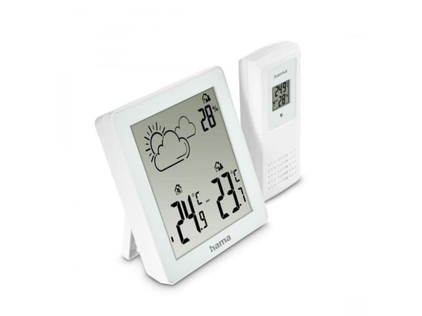 Hama Zakynthos, hvit, innendørs hygrometer, innendørs termometer, utendørs hygrometer, utendørs termometer, hygrometer, termometer, hygrometer, ter...