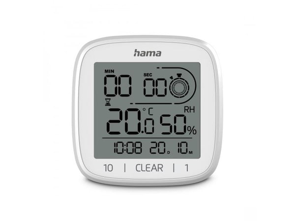 Hama 00185893, Vägg/bord, Digital klocka, Torg, Vit, 0 - 50 ° C, 20 - 95%