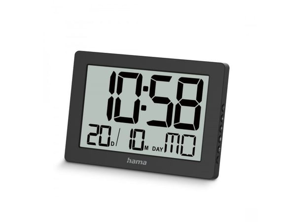 Hama 00222230, Vegg/bord, Digital klokke, Rektangel, Svart, Batteri, 180 mm