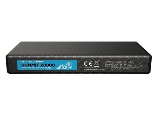 Nitecore SUMMIT 20000, 20000 mAh, Litium-Ion (Li-Ion), Power Delivery, 3,85 V, 38 W, Grå