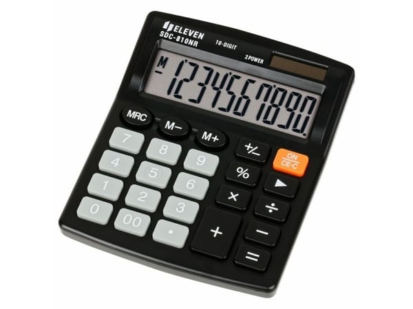 Eleven Eleven SDC810NR kalkulator svart skrivebordmodell 10 siffer dobbel strømforsyning