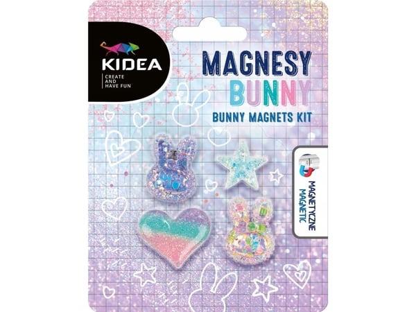 Derform MAGNES BUNNY CEKIN/BROK MIX 4SZT DERF KIDEA B/C