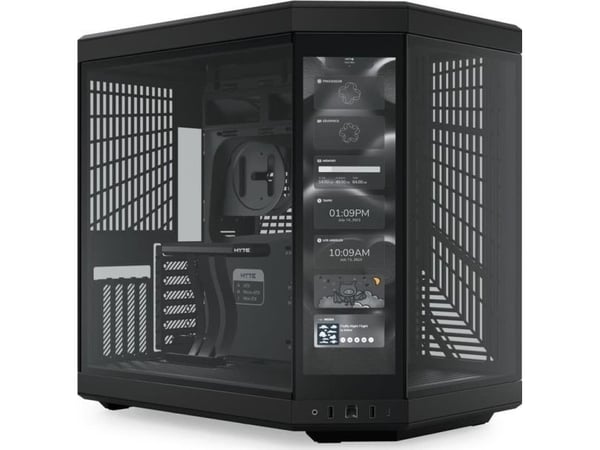 HYTE Y70 Touch - Mid tower - utvidet ATX (E-ATX) - sidepanel med vindu (glass) - ingen strømforsyning (ATX) - svart - USB/lyd