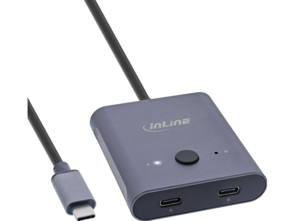 InLine 60603T, USB Type-C, 10 Gbit/s, Grå, Aluminium, 57 x 67 x 15 mm, 57 mm