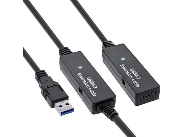 InLine 35655B, 10 m, USB A, USB C, USB 3.2 Gen 1 (3.1 Gen 1), 5 Gbit/sek, svart