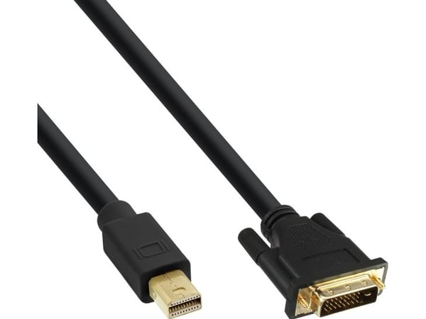InLine 17222, 2 m, Mini DisplayPort, DVI-D, Hanstik, Hanstik, Hanstik, Guld