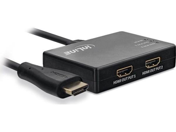 InLine 65009C, HDMI, 2x HDMI, Svart, 3840 x 2160 piksler, 4K Ultra HD, 12 bit