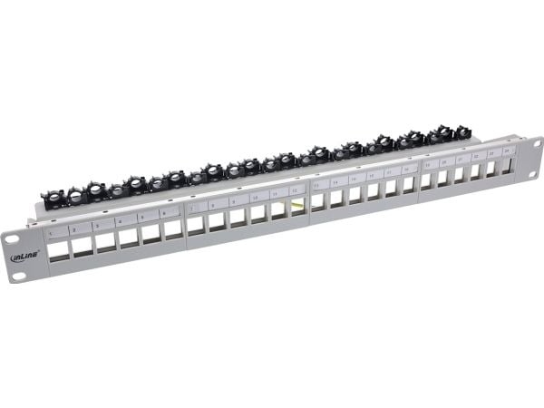 InLine 76824O, Cat5, Cat6, Cat6a, Rackmontering, 1U, Grå, 95 x 480 x 45 mm, 95 mm