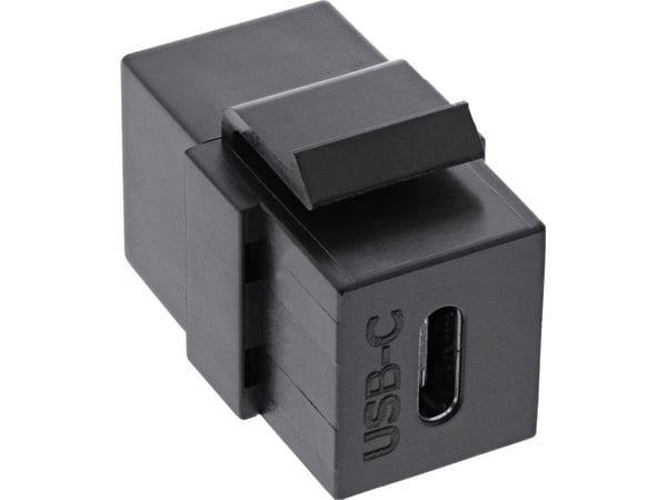 InLine 76201Z, Svart, USB 3.1 (Gen.2) C female, USB 3.1 (Gen.2), Hunkjønn, Hunkjønn, Plast
