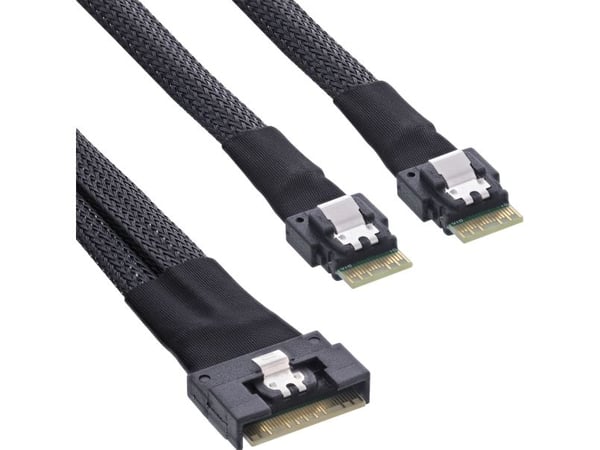 InLine 27649B, 0,75 m, SFF-8654 8i, 2x SFF-8654 4i, Lige, Lige, 24 Gbit/sek.