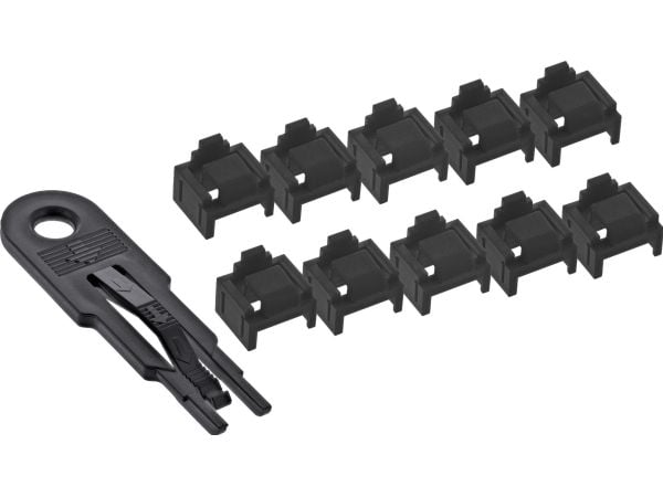 InLine 55722I, Portin lukitsin + avain, RJ-45, Musta, Muovi, 10 kpl