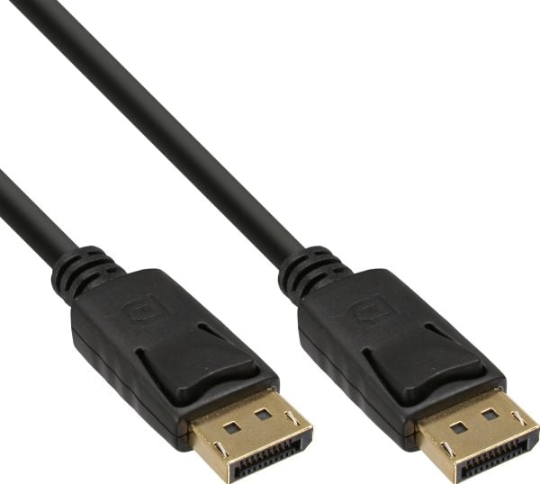 InLine - DisplayPort-kabel - DisplayPort (M) Låsing til DisplayPort (M) Låsing - DisplayPort 1.2 - 3.0m - Støtter 4K 60 Hz (3840 x 2160) - Svart (p...