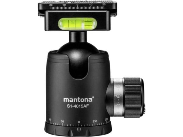 Walimex Mantona Fortress kuulapää 40 mm 15 kg:n painoon asti, jalustapää 360° panoraamatoiminnolla ja 3 vesivaakaa, sis. pikavapautuslevyn ja kitka...